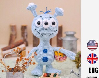 Alien Crochet Pattern – Amigurumi Toy, Halloween Decoration (PDF Pattern)