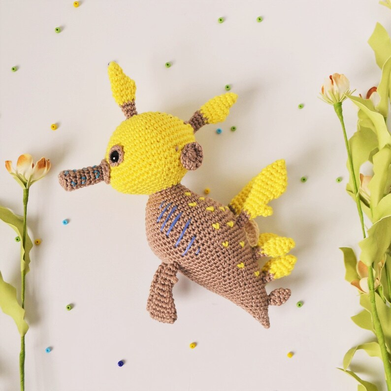 Seadragon crochet pattern - Sea creature toy - Amigurumi animal pattern - Nautical nursery decor - LaCigogne - ENGLISH image 7