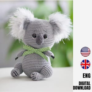 Koala crochet pattern - Amigurumi toy koala - birthday gift - Australian animal by LaCigogne - ENGLISH
