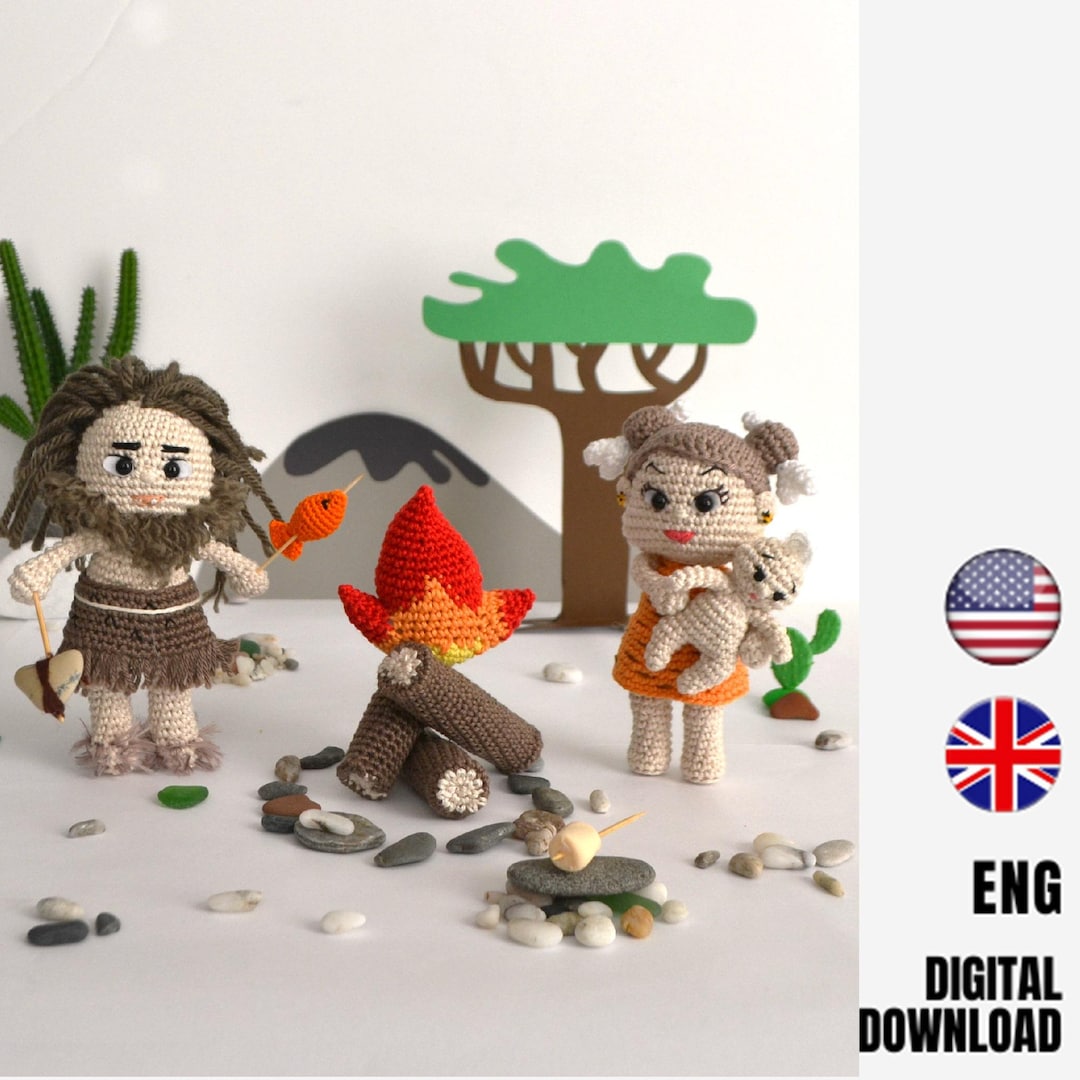 Caveman Family Crochet Bundle Pattern - Amigurumi Tiny Doll and ...