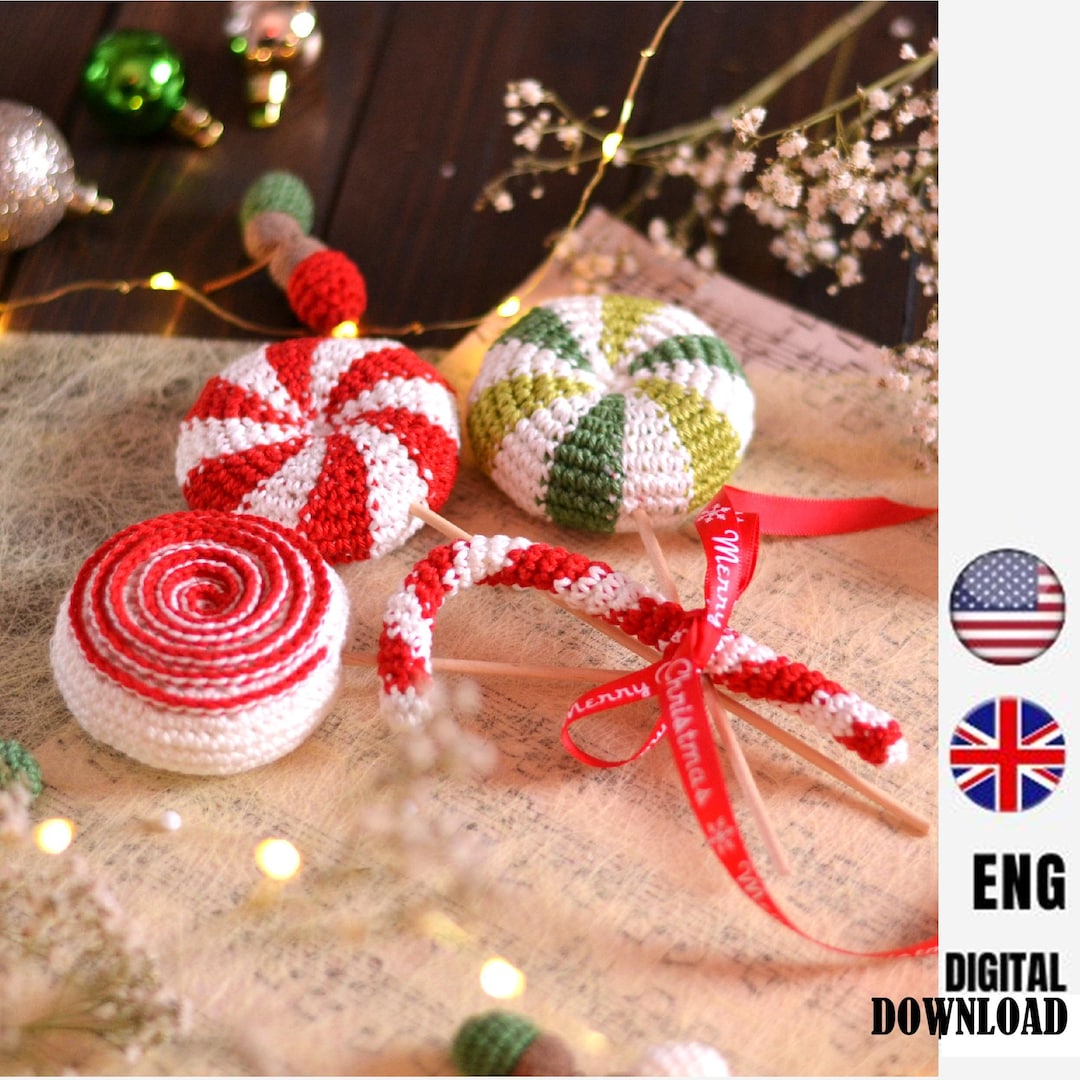 Candy Cane Crochet Pattern: Amigurumi Christmas Ornaments (PDF Pattern ...