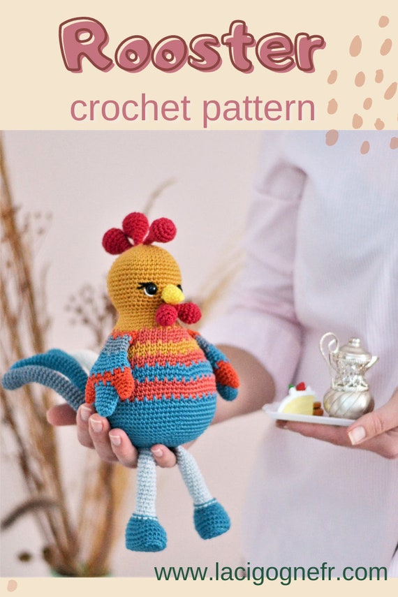 Coq Gaulois Patron dun amigurumi au crochet en francais Hakelanleitung Hahn LaCigogne design Etsy