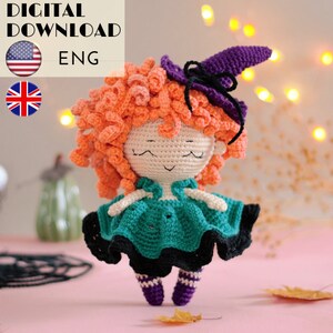 Hexe Puppe Häkelanleitung - Amigurumi Puppe Häkelanleitung - LaCigogne Design - ENGLISCH Anleitung