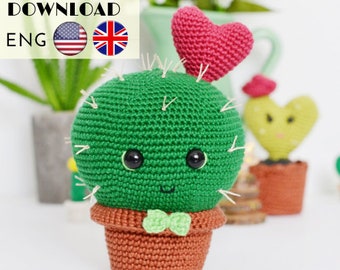 Cactus crochet pattern -  Amigurumi cactus kawai toy pattern - DIY crochet plant - LaCigogne design - ENGLISH pattern