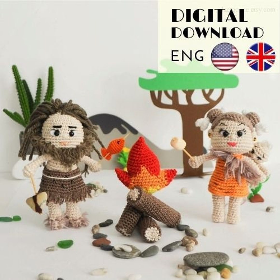 Caveman Family Crochet Pattern - Amigurumi Doll - Tiny Doll for ...