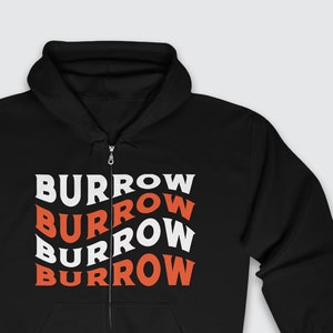 BURROW | Unisex Full Zip Hooded Sweatshirt Black