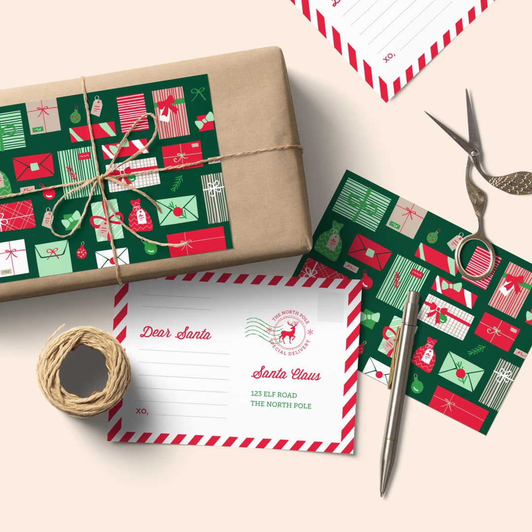 Editable Letter to Santa Postcard Template | Templett INSTANT Download ...