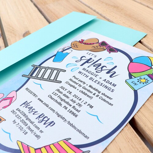 Customizable shops Bridal Shower Invite | Pool Party