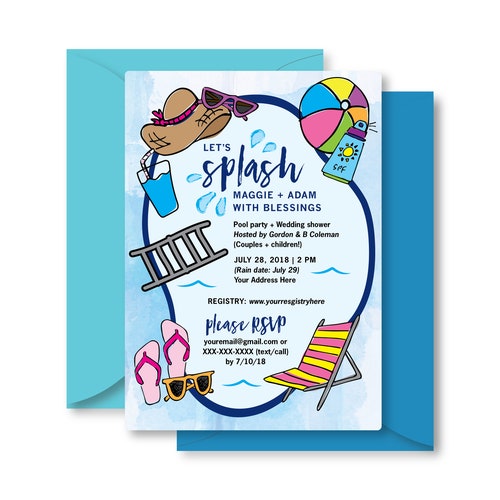 Customizable shops Bridal Shower Invite | Pool Party