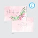 Editable Folding Thank You Card Template | 4x6 Watercolor Florals Blush ...