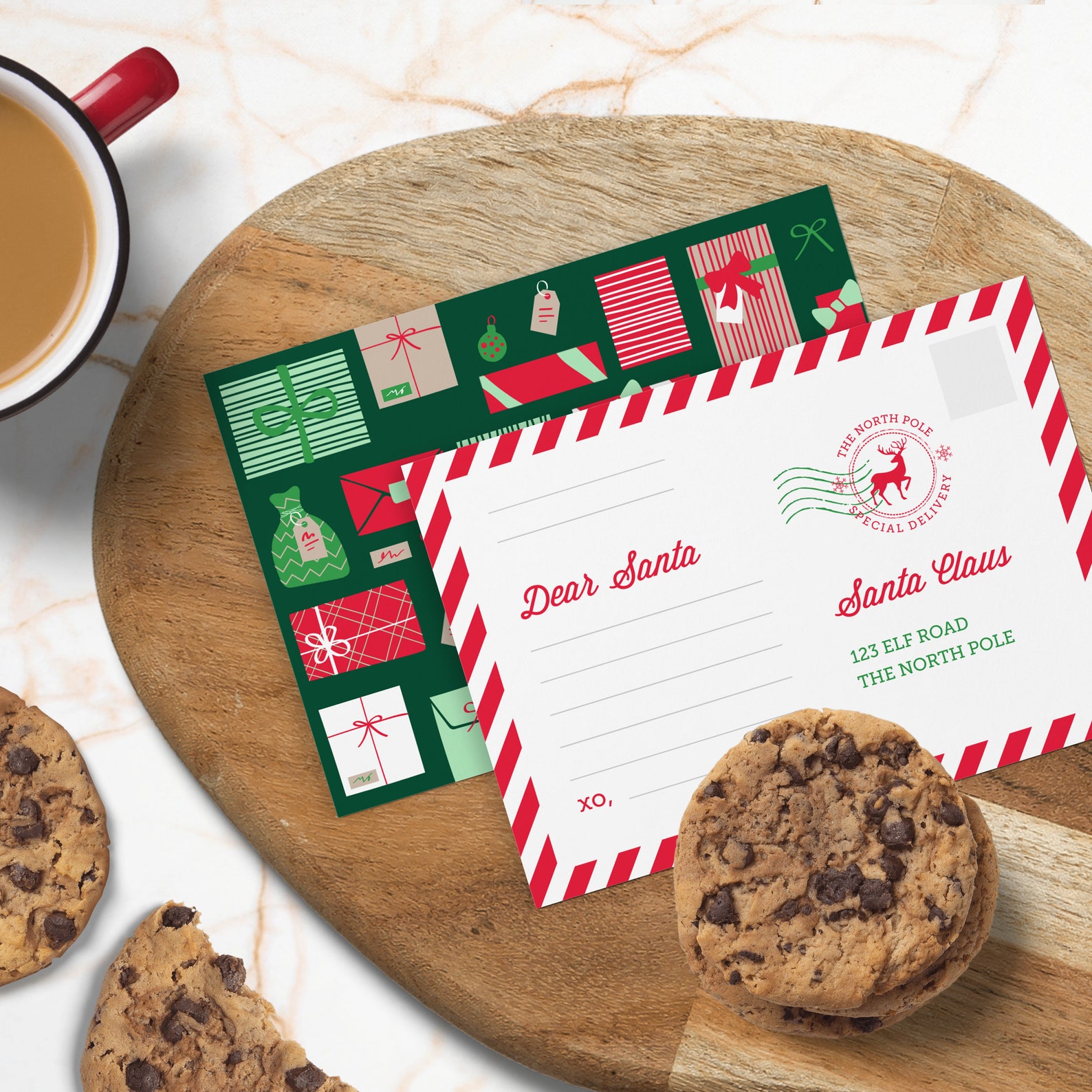 Editable Letter to Santa Postcard Template | Templett INSTANT Download ...