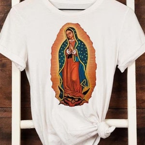 Onze Lieve Vrouw van Guadalupe T-Shirt JPG Transfers Onze Lieve Vrouw van Guadalupe Sublimatie Ontwerpen T-Shirt Transfer Afbeeldingen Religieuze Afbeeldingen