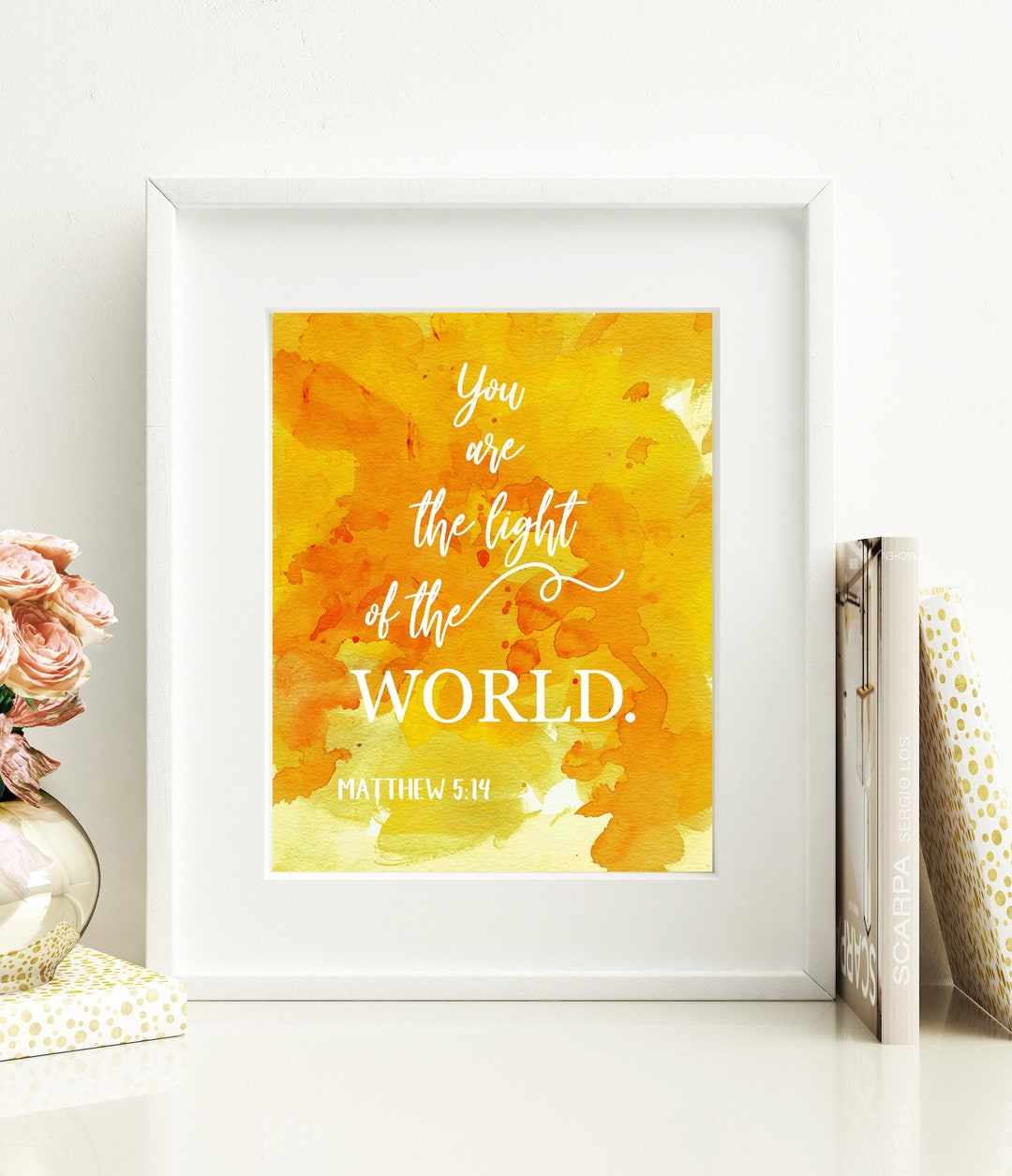 Matthew 5:14 You Are the Light of the World Bible Verse Art Christian ...