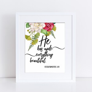 Ecclesiastes 3:11 Scripture Wall Art Christian Verse Bible Verse Art Printable, Instant Download