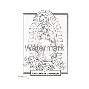 Our Lady of Guadalupe Coloring Page Virgen de Guadalupe Coloring Page