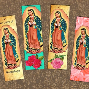 Nuestra Señora de Guadalupe Marcadores Imprimible Marcador Católico Digital Marcador Cristiano Marcador Virgen de Guadalupe