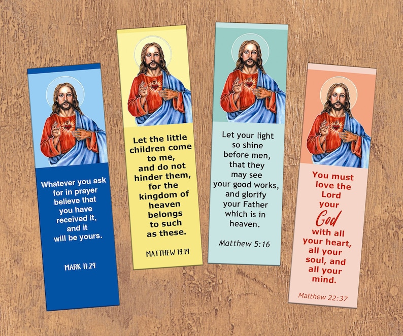 Jesus Bookmarks Printable Catholic Bookmark Digital Christian Bookmark