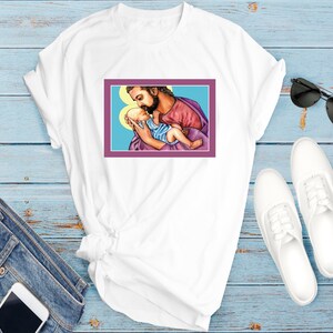 Jesus and St. Joseph T-Shirt JPG Transfers Jesus Joseph Sublimation Designs T-Shirt Transfer Images Religious Images