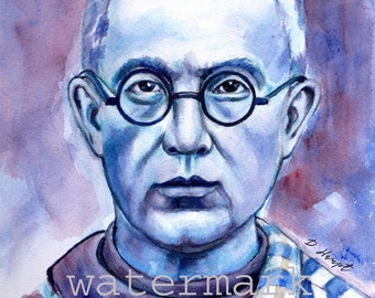 St. Maximilian Kolbe 8" x 10" and 5" x 7" PRINTABLE Catholic Art Print Saint Maximilian Kolbe Print Saint Print Digital Download
