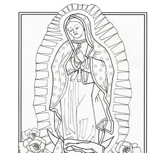 Our Lady of Guadalupe Coloring Page Virgen De Guadalupe Coloring Page - Etsy