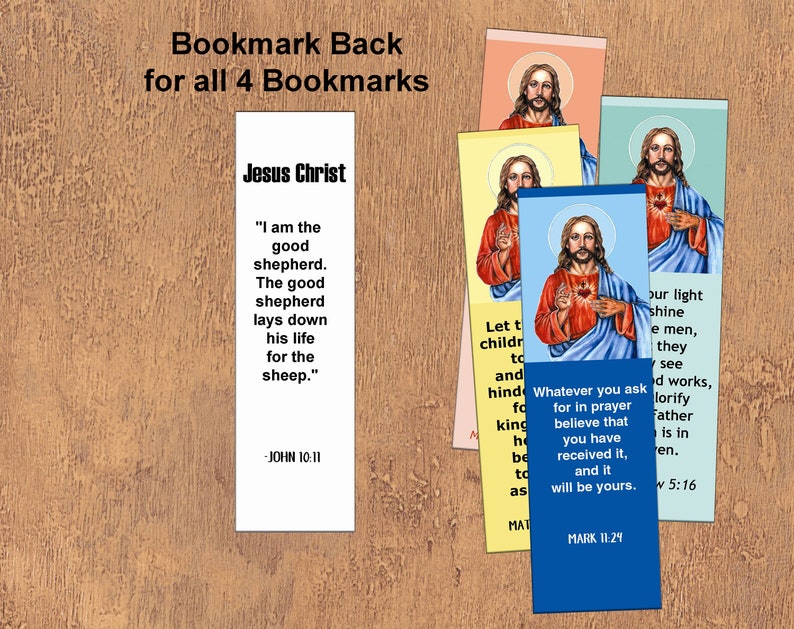 Jesus Bookmarks Printable Catholic Bookmark Digital Christian Bookmark