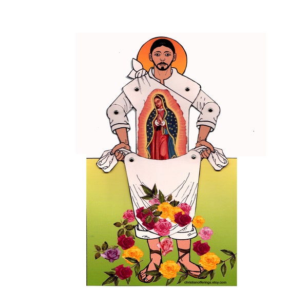 Saint Juan Diego Jointed Paper Doll, Our Lady of Guadalupe, Catholic Articulated Paper Dolls