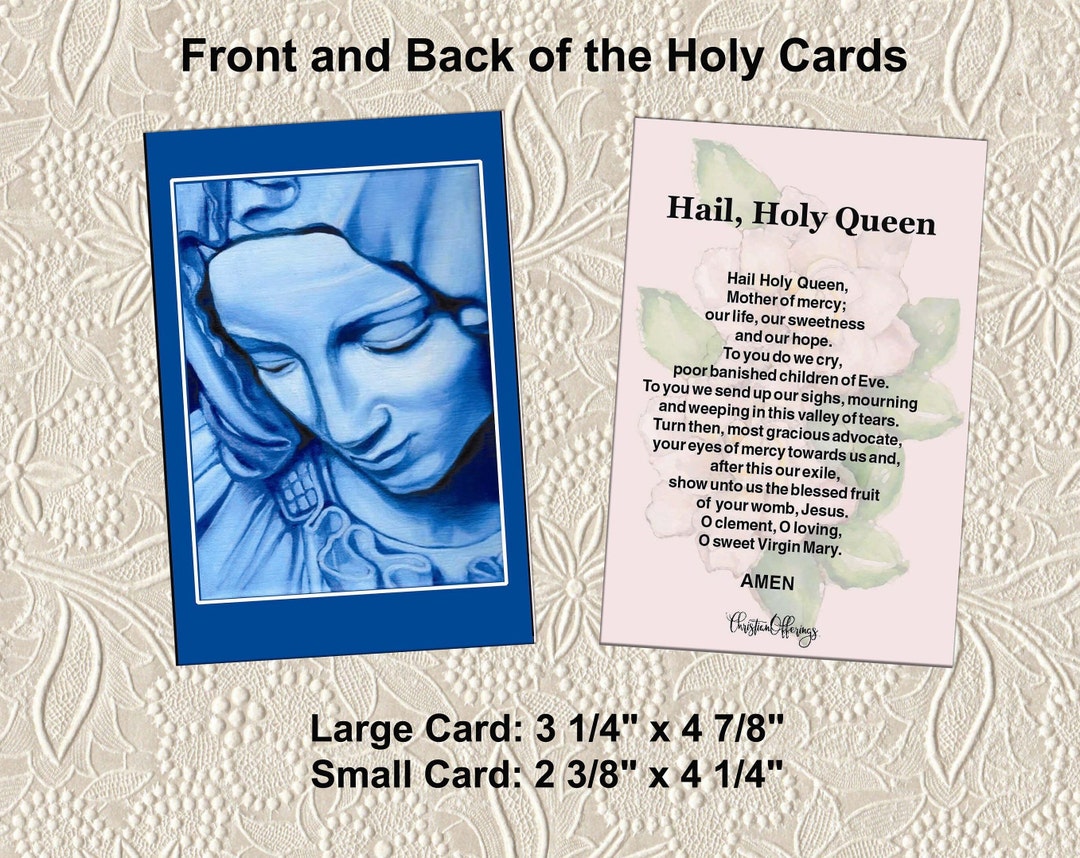 Printable Holy Card Head of the Madonna From La Pieta Digital Holy Card