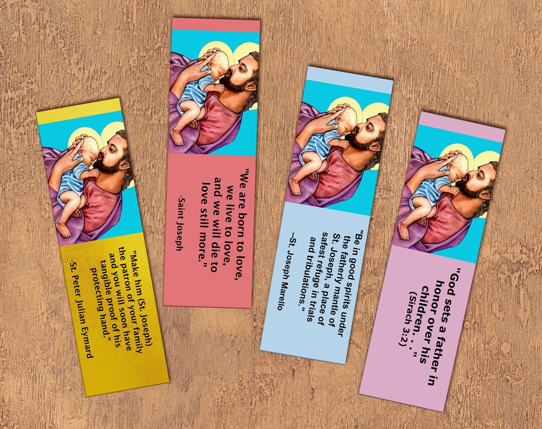 Jesus and Saint Joseph Bookmarks Printable Catholic Bookmark Digital ...