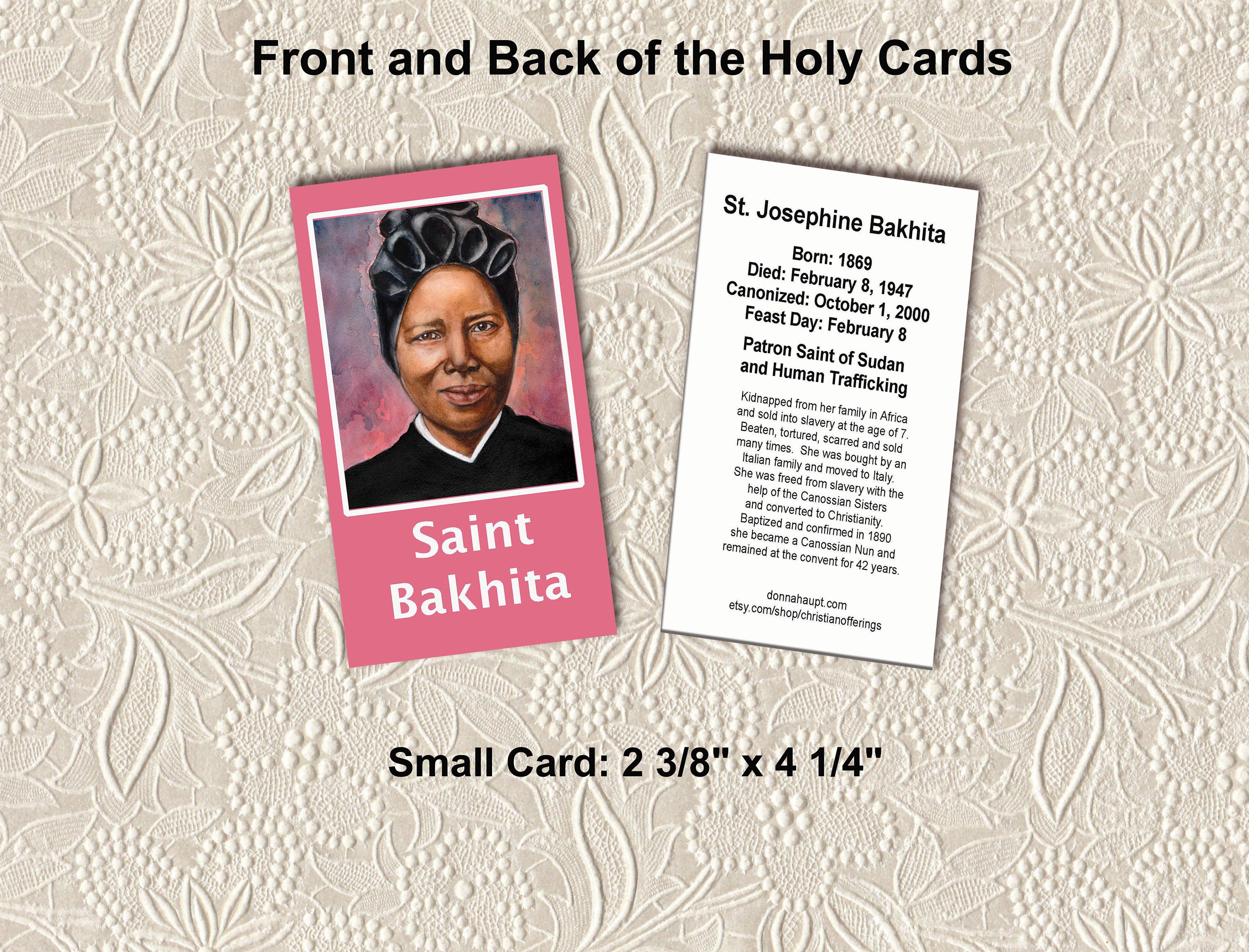 Printable Holy Card Saint Bakhita Digital Holy Card Instant Download ...
