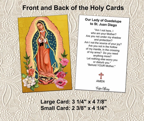 Printable Holy Card Our Lady of Guadalupe Digital Holy Card - Etsy