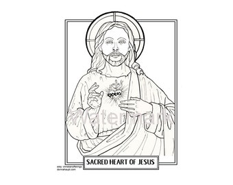 Jesus Coloring Page Sacred Heart of Jesus Coloring Page with FREE Jesus Print