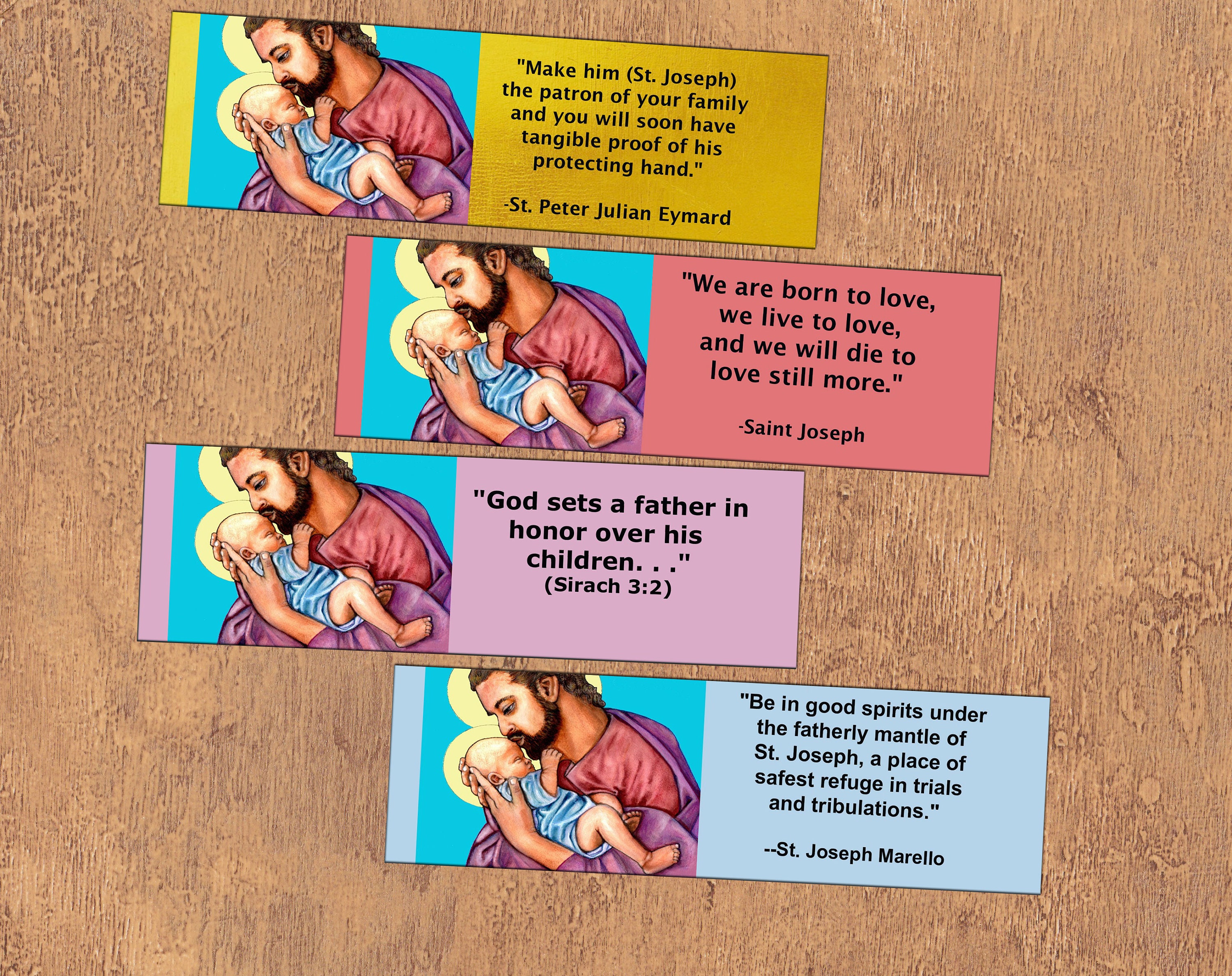 Jesus and Saint Joseph Bookmarks Printable Catholic Bookmark Digital ...