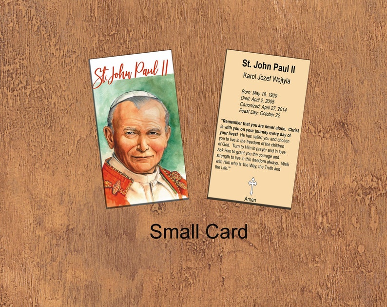 Printable Holy Card Saint John Paul Digital Holy Card Instant Download ...