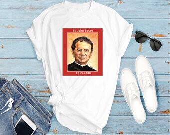 Saint John Bosco T-Shirt JPG Transferts St. John Bosco Sublimation Designs T-Shirt Transfert Images Images religieuses