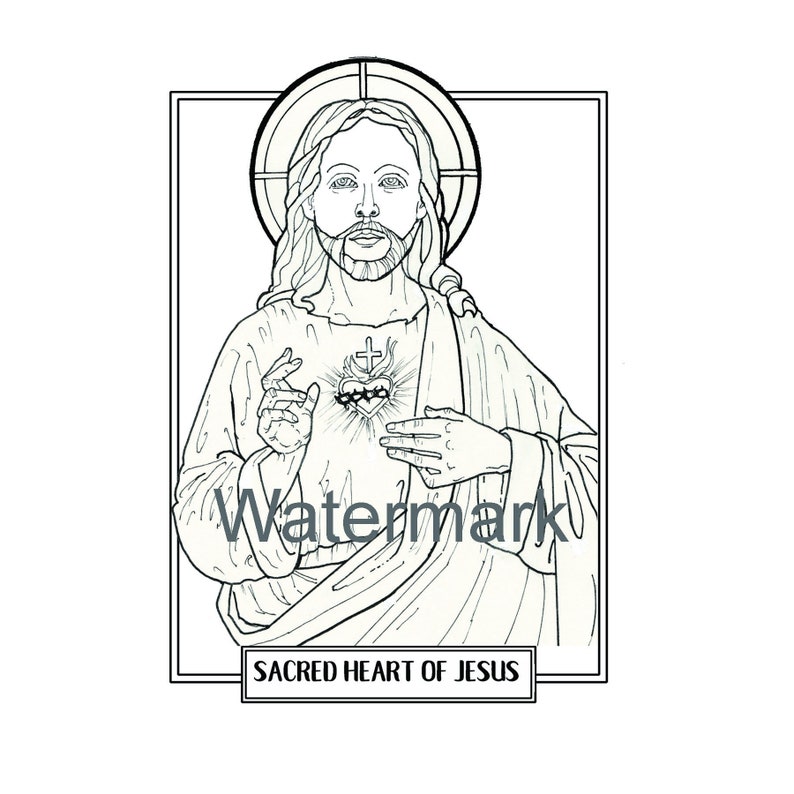 Jesus Coloring Page Sacred Heart of Jesus Coloring Page With FREE Jesus