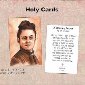Printable Holy Card Saint Therese Lisieux Digital Holy Card Instant Download Holy Card Catholic Printable Prayer Card