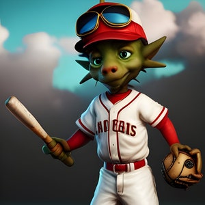 E.J. Gold &quot;Alien Sports League Baseball - Zazza Bzaa Rookie Card&quot; - Generative Content