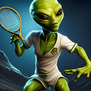 E.J. Gold &quot;Alien Sports League Tennis JJ Hammerfest Rookie Card&quot; - Generative Content