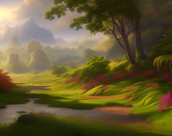E.J. Gold - &quot;Bucolic Landscape Harmand&#39;s Farm&quot; - Generative Content