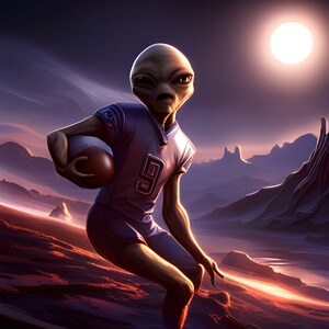 E.J. Gold &quot;Alien Sports League Football - Zack Ikdak of Saturn Rookie Card&quot; - Generative Content