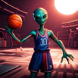 E.J. Gold &quot;Alien Sports League Basketball - Orknoyba Wilson Rookie Year&quot; - Generative Content