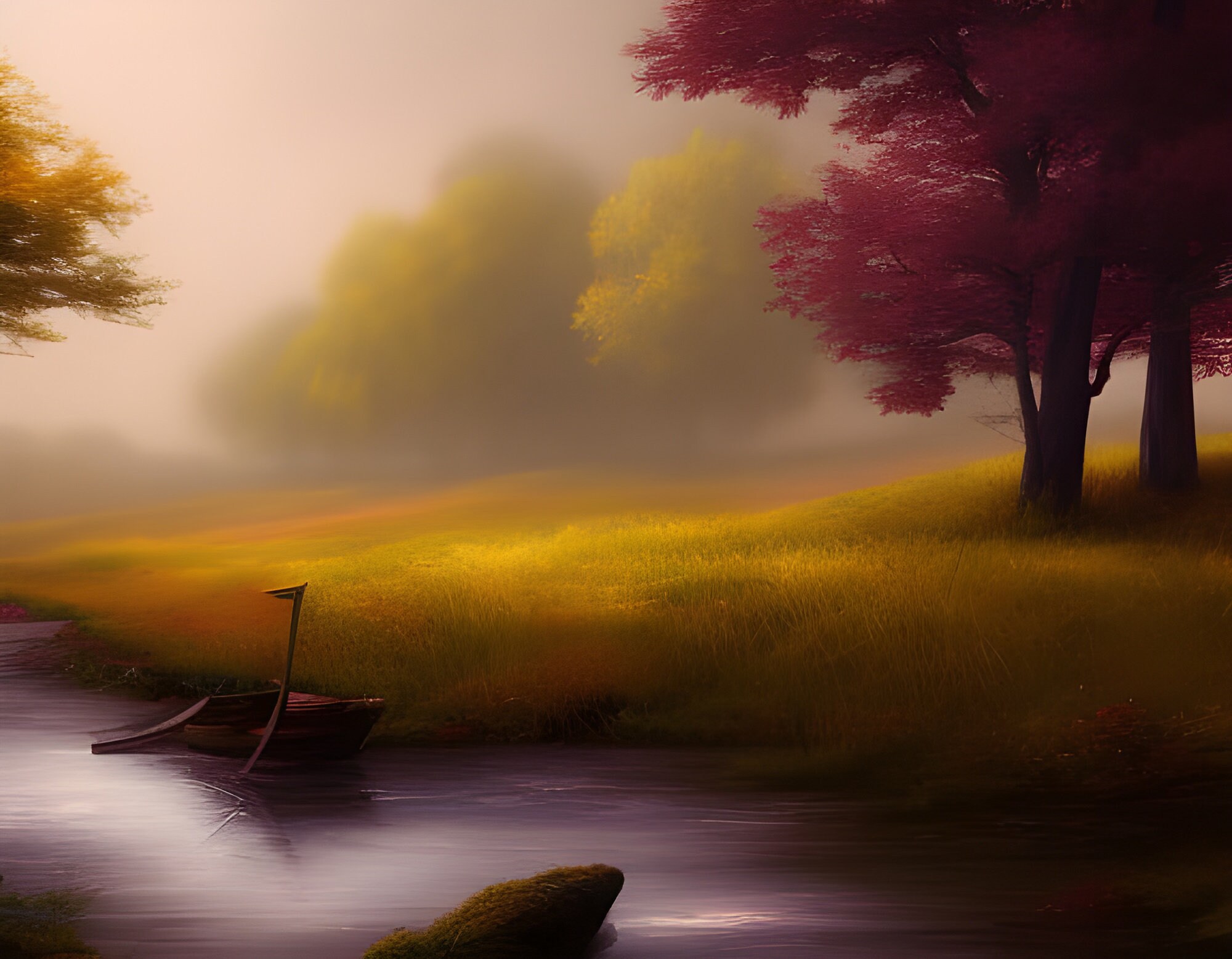 E.J. Gold "Bucolic Landscape 01" downloadable zoom backdrop - Generative Content