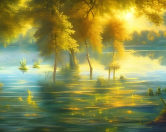 E.J. Gold &quot;Bucolic Fantasy Landscape #5&quot; Printable Download