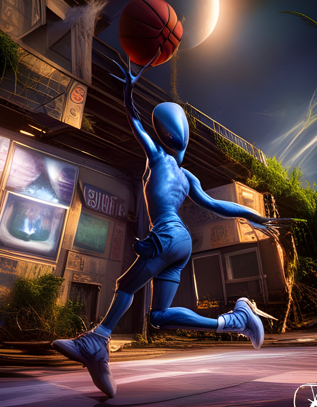 E.J. Gold "alien Sports League Basketball - Al Jas Na Rookie Card ...