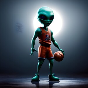 E.J. Gold &quot;Alien Sports League Basketball - Shakka Labumba Rookie Card&quot; - Generative Content