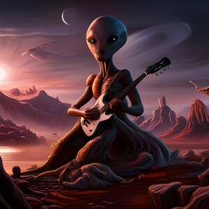 E.J. Gold &quot;Alien Guitar Player&quot; - Generativer Inhalt