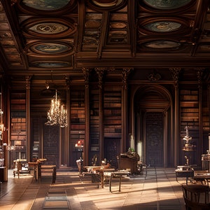Private Library of Pierpont - E.J. Gold Backdrop - Generative Content
