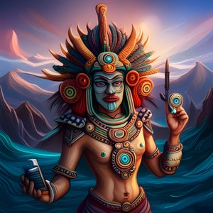 Mayan Deity Takes a Selfie -- Generative Content