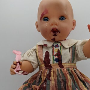 Creepy doll &quot;Agnes&quot; OOAK handmade bloody horror Halloween décor