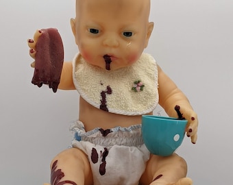 Creepy doll "Archie" OOAK handmade bloody horror Halloween décor